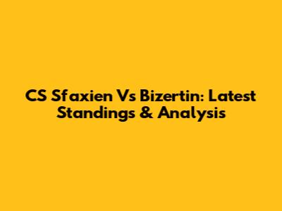 CS Sfaxien Vs Bizertin: Latest Standings & Analysis