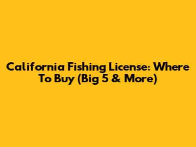 California Fishing License: Where To Buy (Big 5 & More)