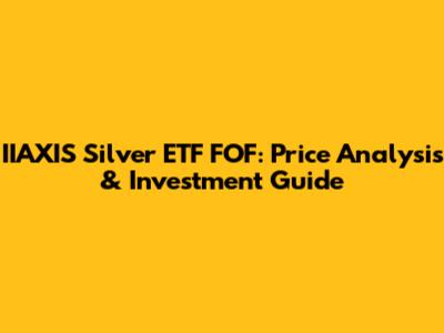 IIAXIS Silver ETF FOF: Price Analysis & Investment Guide