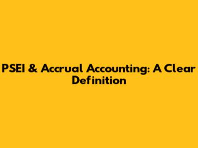 PSEI & Accrual Accounting: A Clear Definition