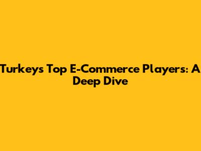 Turkey's Top E-Commerce Players: A Deep Dive